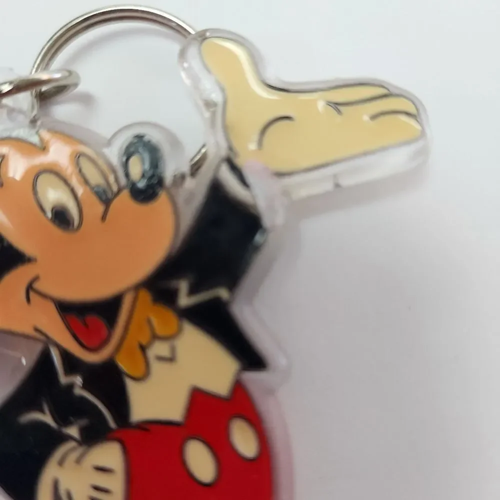Vintage Disney Mickey Mouse Plastic Keychain